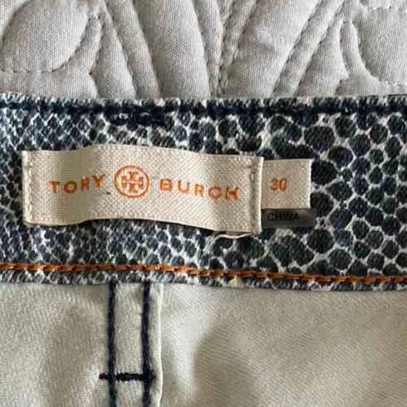 Tory Burch Blue Boa Snakeskin Print Skinny Jeans Size 30 - Picture 5 of 16